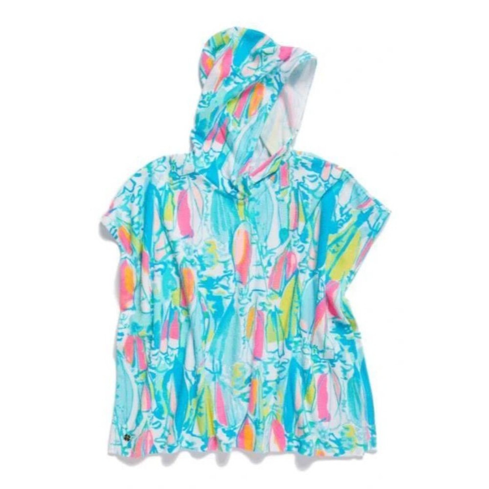 Lilly Pulitzer Terry Lyra Cover Up Dress Girls Beach Bae Blue Pink BOAT S 4 / 5